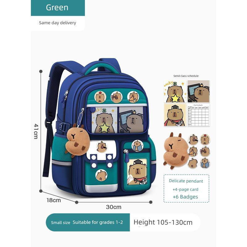 

Primary School Boy Schoolbag Grade One Large Capacity Three to Six Burden Reduction Spine Protection Girl Capabala Kids Backpack [3-storey upgrade] Small size Green (Grade 1-2)