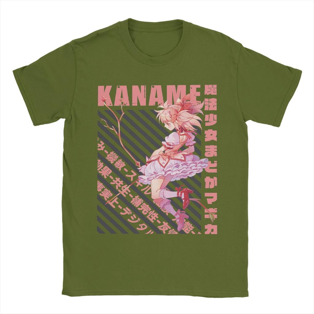 Mahou Shoujo Madoka Unisexs T Shirt Madoka Magica Anime Tee Shirt Short Sleeve Round Collar TShirts 100 Cotton Big Size Clothes