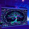 VIKAMA Fluorescent Tree of Life Tapestry  Bohemian Style Perfect for Decorating Bedrooms Meditation Rooms and Yoga Studios