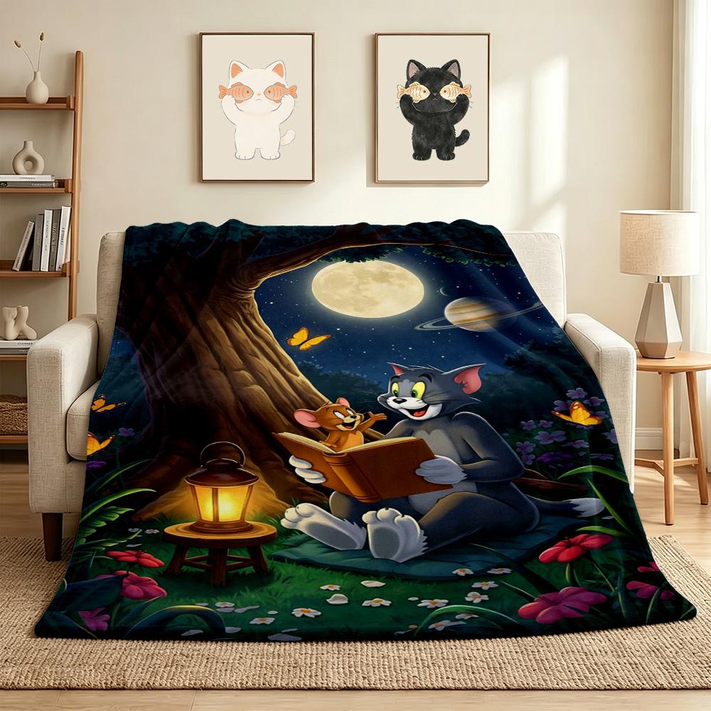 Tom Jerry Flannel Blanket Throw Blanket Soft Warm Sofa Bed Camping home Decor Unique Christmas Gift C926418