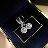 Floral Geometric Earrings, Exquisite And Fresh Zircon Earrings For Women, Daily Accessories