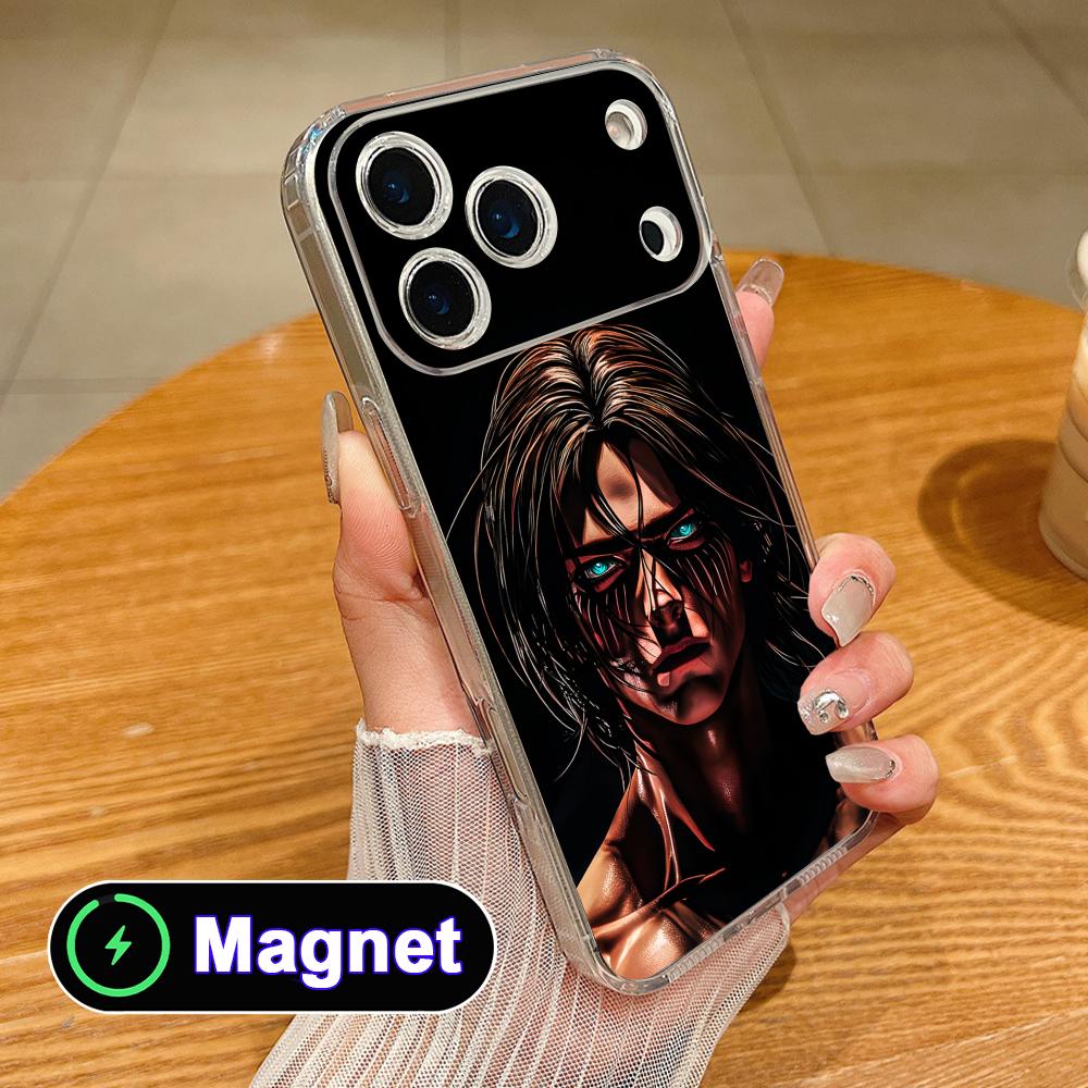 

AOT Eren Yeager Clear TPU Magsafe Mobile Phone Case for iPhone 17 16 15 14 13 12 11 Air Pro Max Plus Mini Colorful Cover iPhone 11 Pro Max
