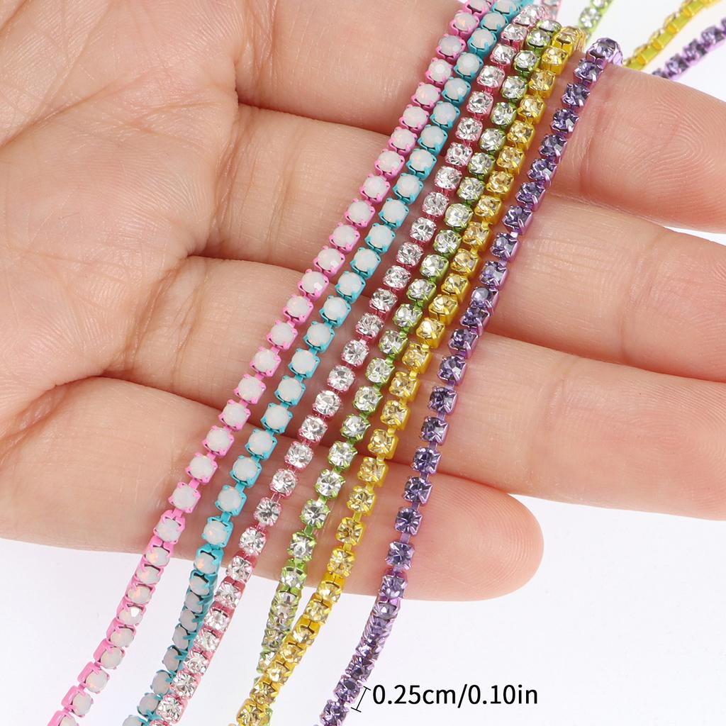 Chaîne fermée diamant cristal 50cm Couture décorative Artisanat DIY Bijoux décoratifs Chaîne à griffes cristal Chaîne à godets diamant