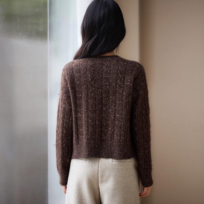 Shexi Wool-Blend Sequined Cropped Knit Sweater