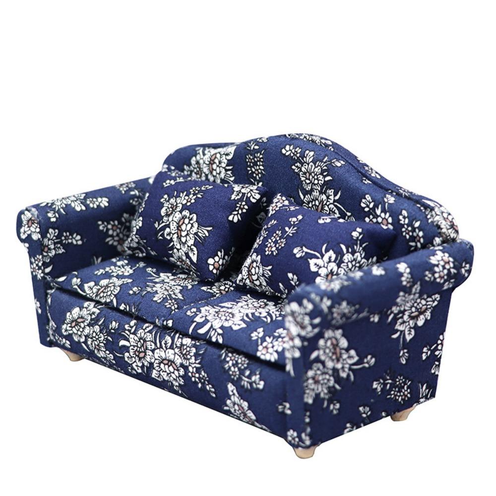 Mini 1:12 Dolls Sofa Pillows Set Cute 8*6.5*7.5Cm/13.5*6.4*7.2Cm Simulation Dollhouse Furniture Multistyles