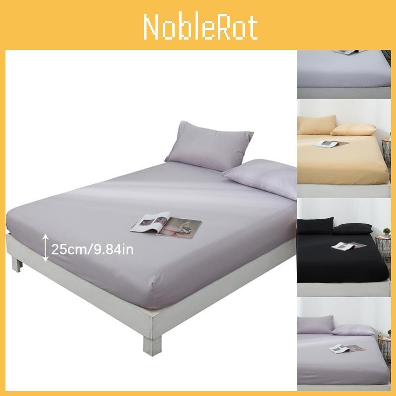 Fitted 1525cm Deep Sheet Pillow Case Bed Sheets Single Double King Color Solid