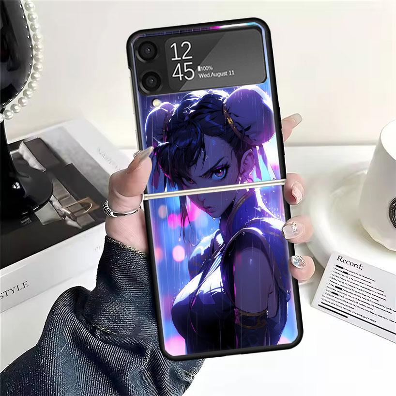 ChunLi S-Street F-FighterS Cases For Samsung Galaxy Z Flip 4 5 6 7 3 Z Flip7 Flip6 Flip4 Flip5 Flip3 5G Hard Shockproof Fundas C