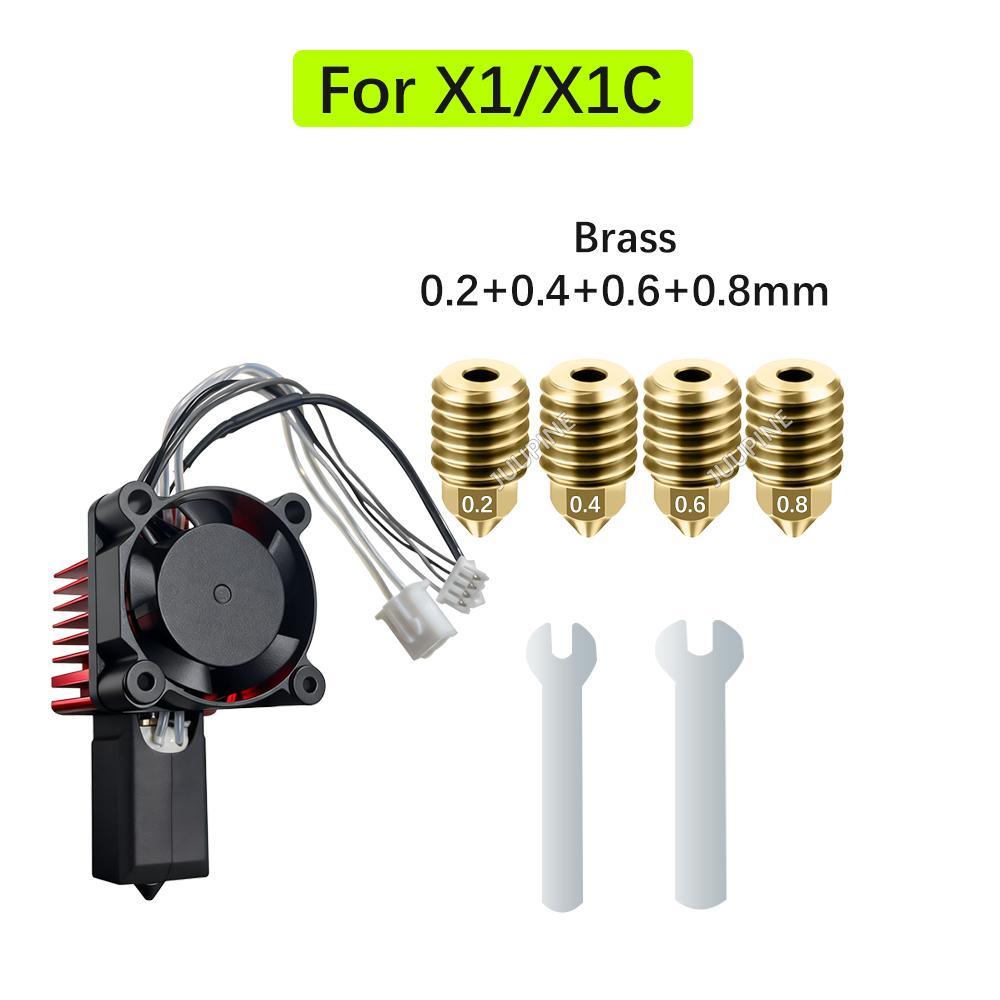 Für Bambu Lab P1S Hotend Komplette Baugruppe Upgrade Gehärteter Stahl Extruder-Kit Für X1 X1C P1P P1S Lüfterdüse X1 Carbon Hot End
