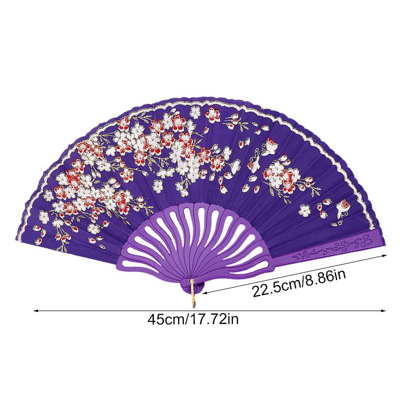 1PC Ancient Style Photography Folding Dance Performance Fan Elegant Plum Blossom Gift Plastic Classica New Chinese Style Colorful
