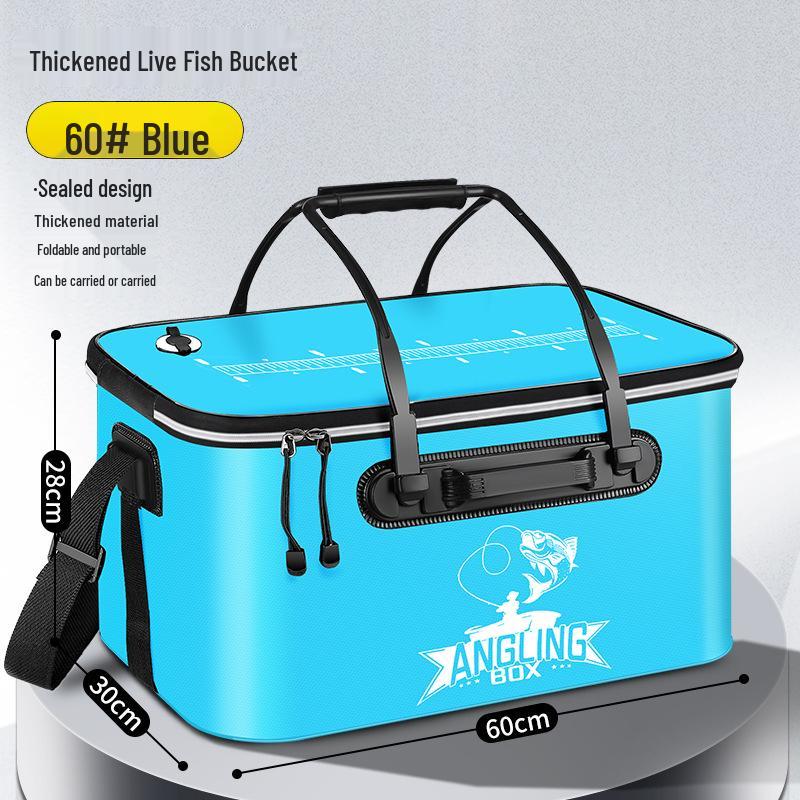 Multi-functional EVA Folding Fish Bucket: Live Fish Protector & Tackle Box.