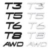 3D AWD T3 T5 T6 T8 Logo Emblem Abzeichen Aufkleber Auto Aufkleber für C30 V40 V60 S40 S60 XC60 XC90 XC40 S80 S90 S80L S60L Auto Styling