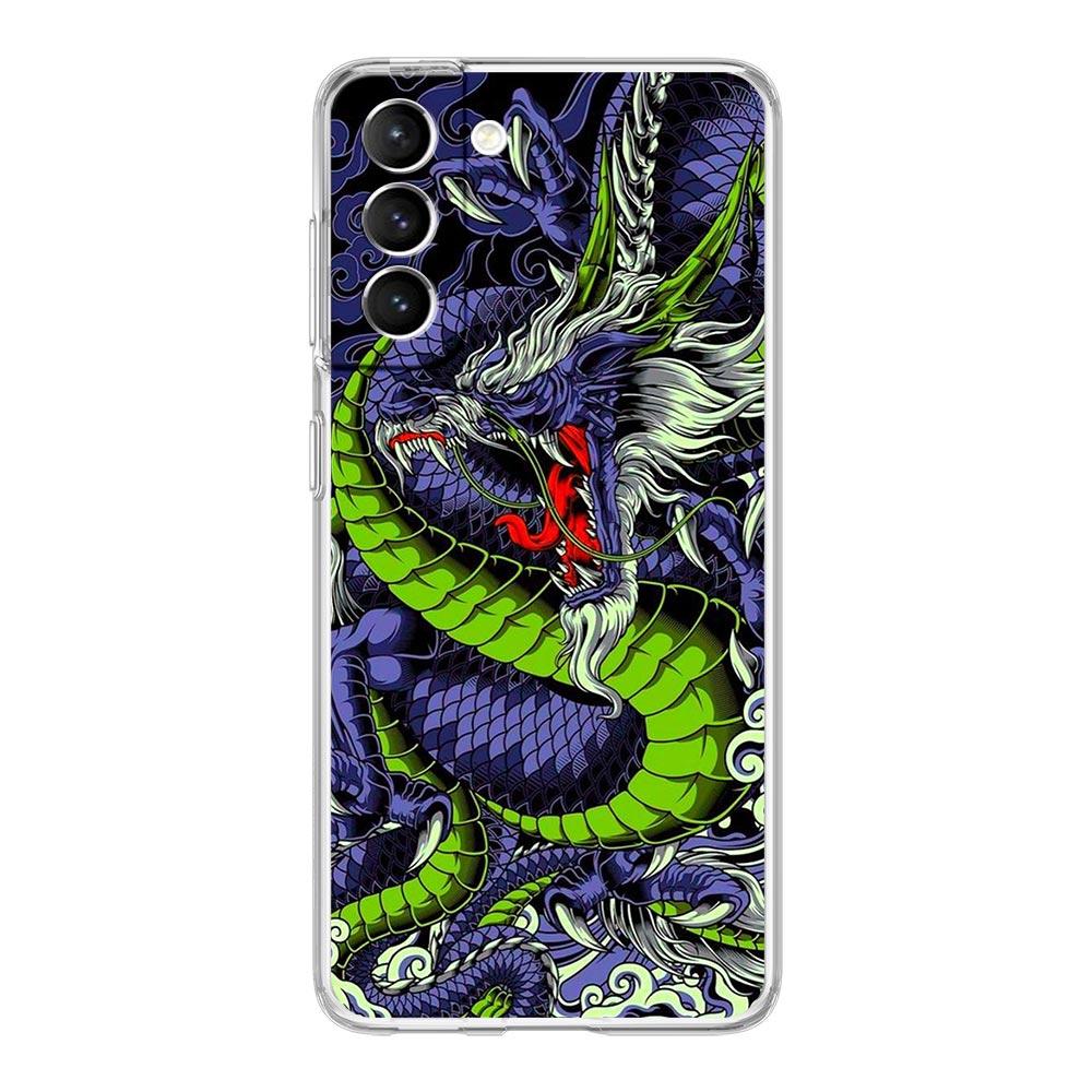 Husa de telefon Dragon Fashion pentru Samsung Galaxy S22 S21 S20 FE Ultra 5G S10 S10E S9 S8 Plus Note 10 20 Husa din silicon moale, transparent