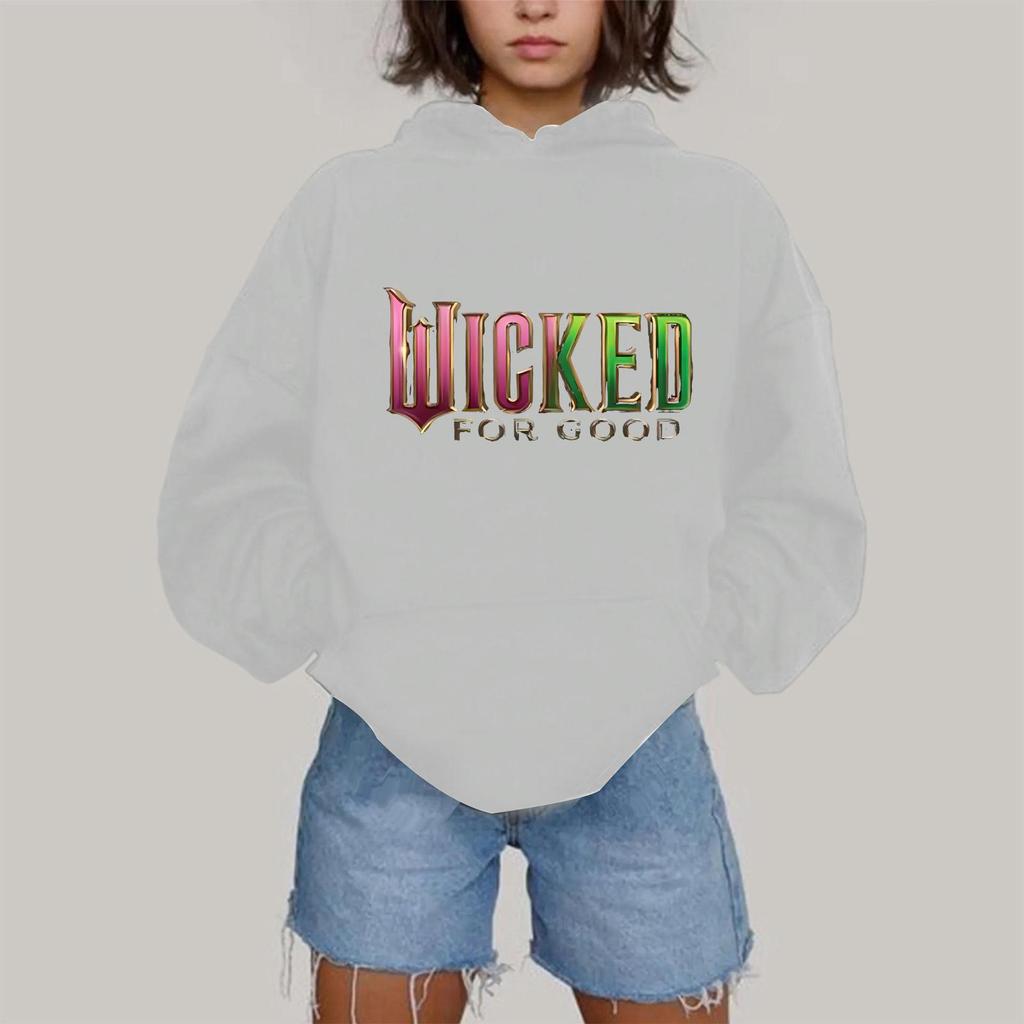 Damen Modisches Lässiges Kapuzen-Langarm-Sweatshirt mit Aufdruck