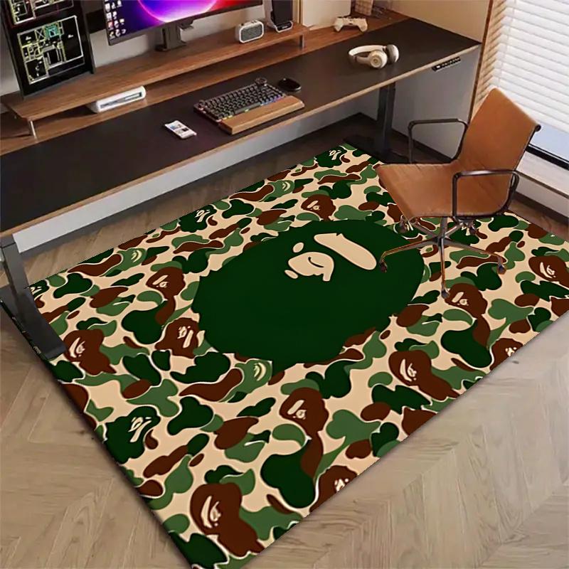 Poliestrowy dywan A Bathing Ape, Miękki dywanik wewnętrzny pod krzesło biurowe, do salonu, na biurko komputerowe - Dekoracyjny dywanik do domowego biura