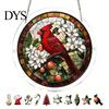 Home Window Hanging Ornament Christmas Acrylic Puzzle Suncatcher, Holiday Tree Snowman Stockings Red Bird Sun Catcher Stained Glass Art Kit
