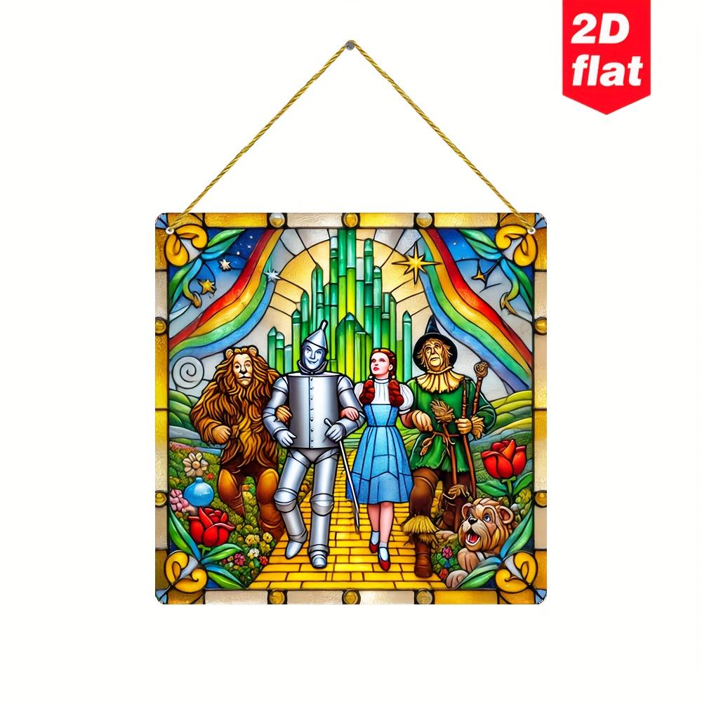 

2D Flat Acrylic Green Leaf Wonderland Fairy Tale Theme Square Dream Catcher Hanging Ornament, Acrylic Decorative Sign,Home Decor Wall for Bar Kitchen 20*20cm