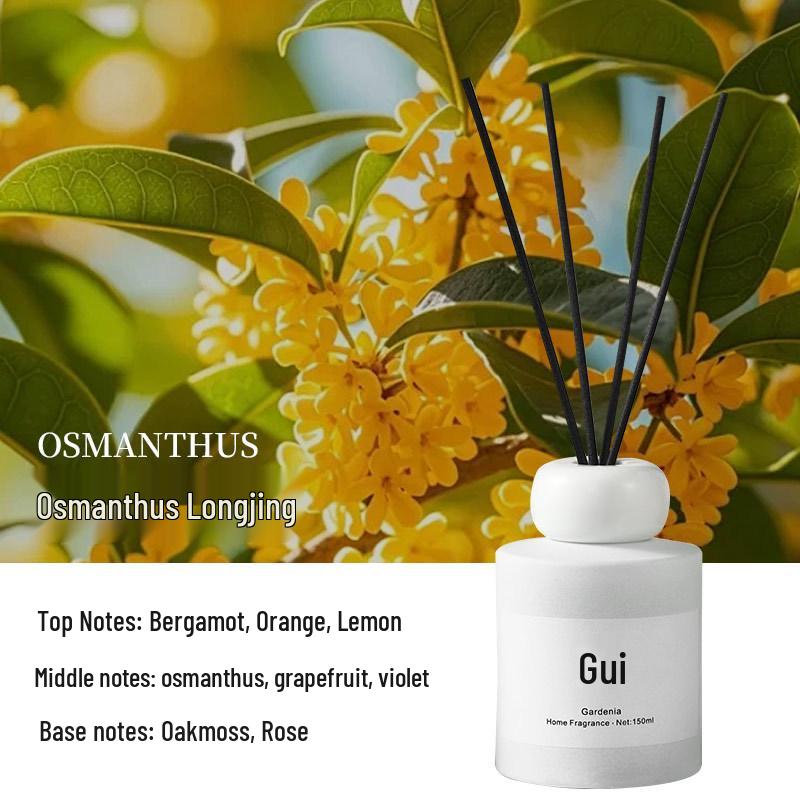 Flameless Aromatherapy Rattan Diffuser with Long-lasting Fragrance for Home and Bathroom.