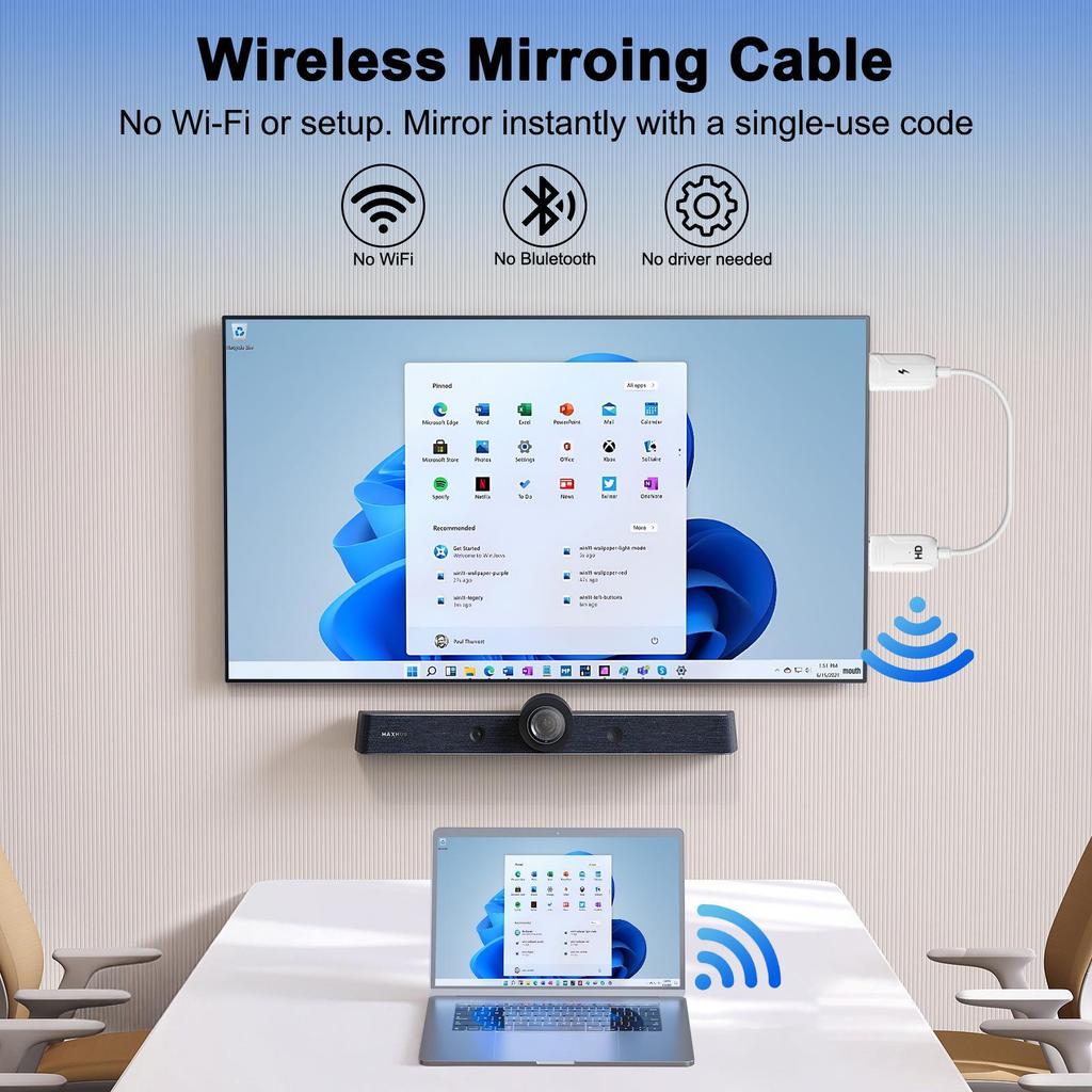 HDMI Wireless Extender for Mobile, Tablet, Laptop, TV – HD Screen Mirroring Device