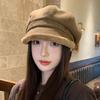 Plush Beret Women's New Autumn and Winter Octagonal Hat Thickened Pile Hat Winter Hat Baseball Cap Bucket Hat