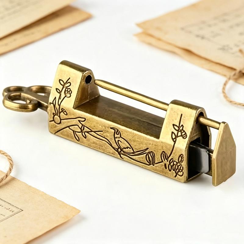 PERFECT Vintage Antique Lock Zinc Alloy Chinese Old Lock Retro Keyer Padlock Jewelry Wooden Box Padlock Lock for Suitcase Drawer