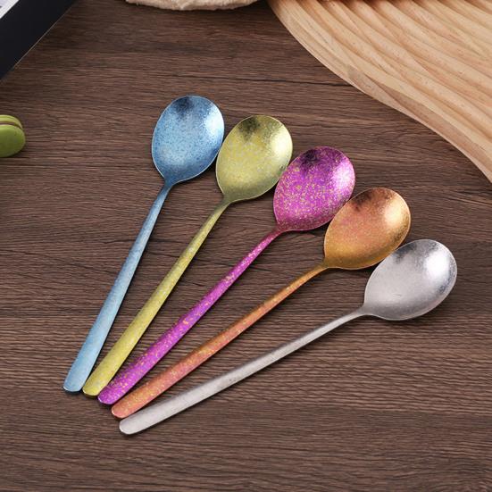 Pure Titanium Spoon Ultra Lightweight Long Handle Spoon Acid Resistant Non-Rust Spoon Outdoor Camping Restaurant Spoon