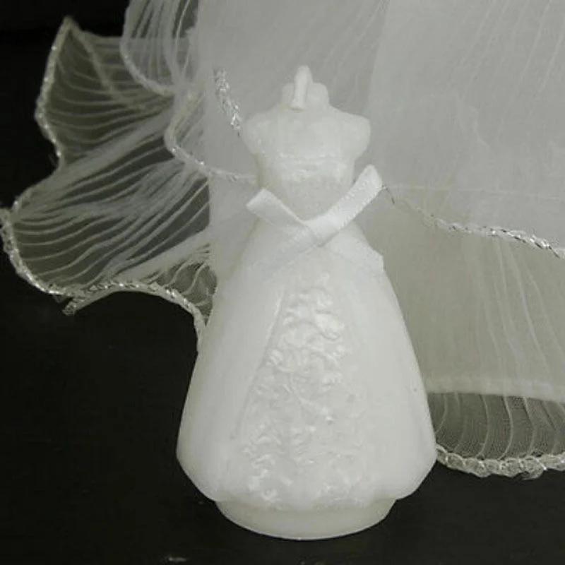 Candle Decoration White Romantic Elegant Boxed Bridal Bride Gown Dress Design Candle Wedding Party Home Decor Wedding Decoration