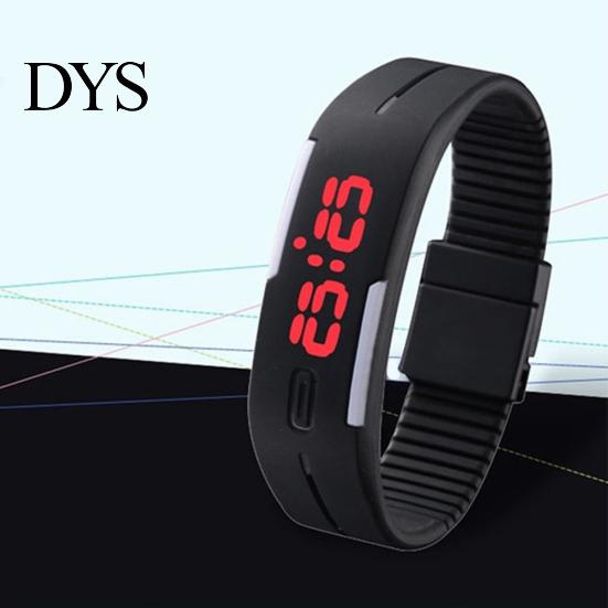 Fashion Men Women Silicone Red LED Digital Sports Bracelet Wrist Watch Gift