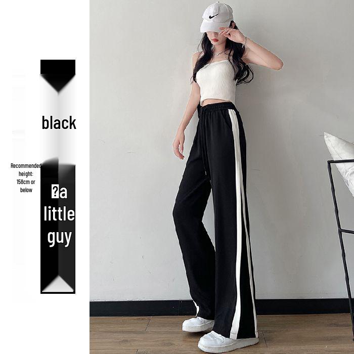 

Женские весенне-летние брюки большого размера, стройнящие, с широкими штанинами, прямые - трендовый уличный стиль, свободный повседневный дизайн длиной в пол 2XL (65-75 kg)