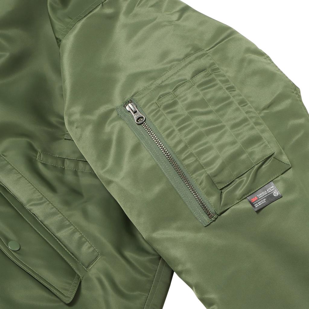 Vans Tokyo Design Collective Mte Ma-1 Fw24 Fashion Long Sleeve Zipperless Pilot Jacket Unisex Jacket Bronze-Green VN000FSKZY4
