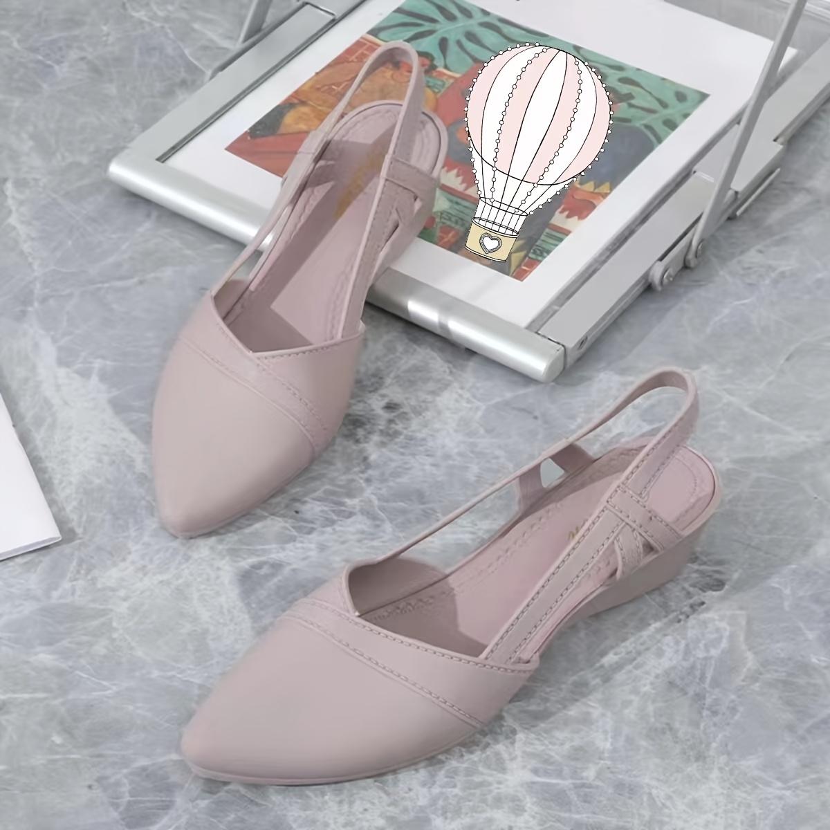 

Корейская повседневная женская обувь, рабочая обувь из пластикового желе, мягкая подошва, модные женские туфли на толстой подошве на каблуке 36 розовый