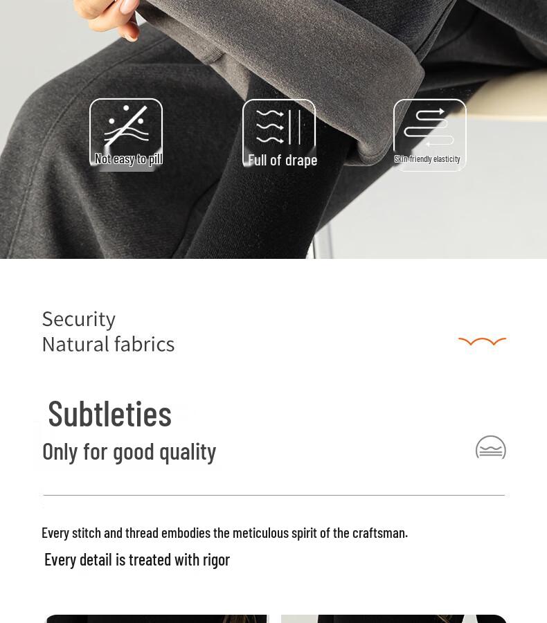 Fanzhen Women's 2024 A/W Thickened Woolen Wide-Leg Casual Trousers