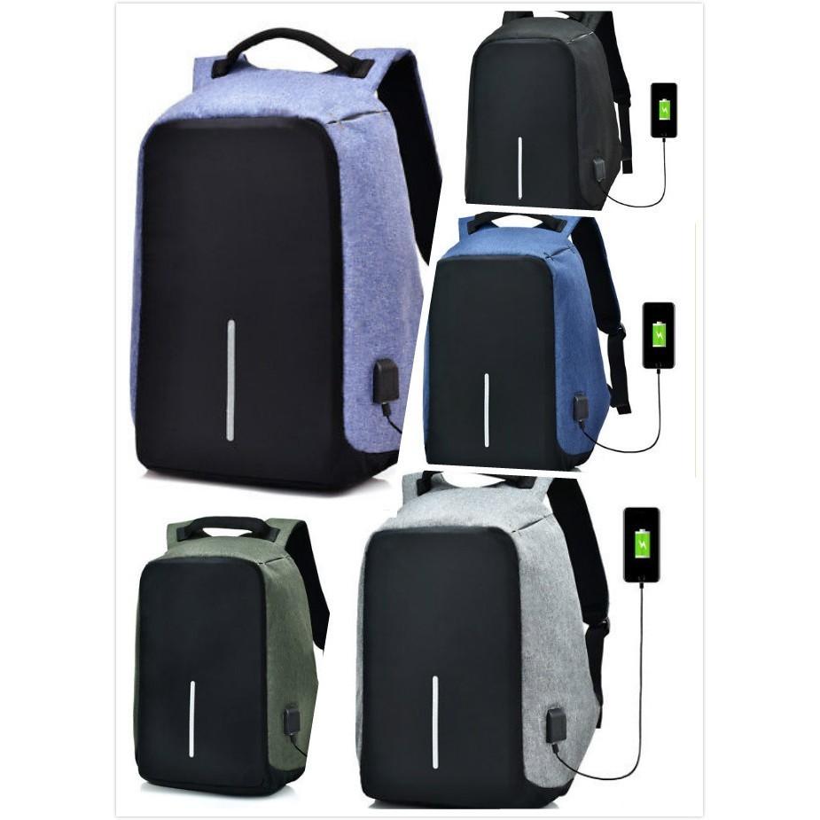 Antitheft Backpack Unisex Laptop Usb Port Charger Travel Oxford Bags School