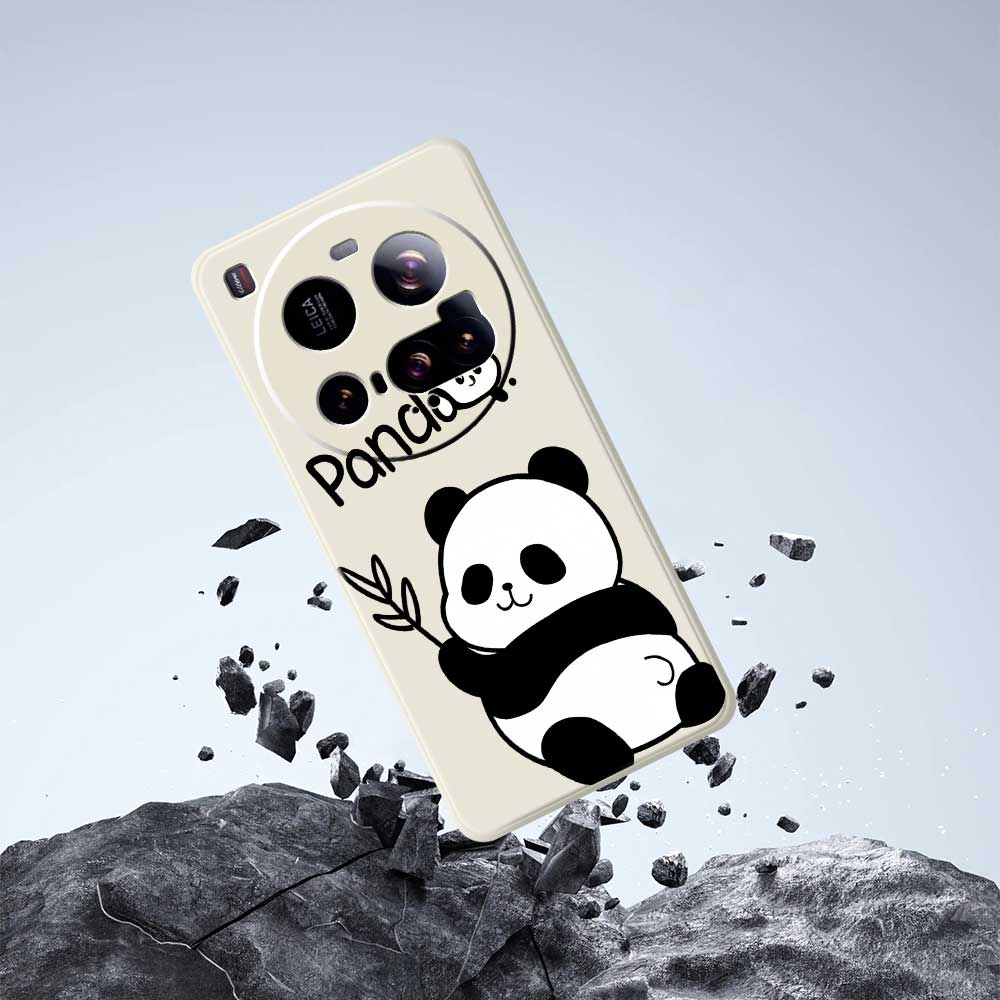 For Xiaomi 15 Ultra Case Panda Pattern Printing Straight Edge TPU Phone Back Cover