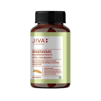 Tabletki Shatavari 500 mg | Klasyczne Ajurwedyjskie Shatavari (Szparag racemosus) Tabletki | Jiva | 120 Tabletek