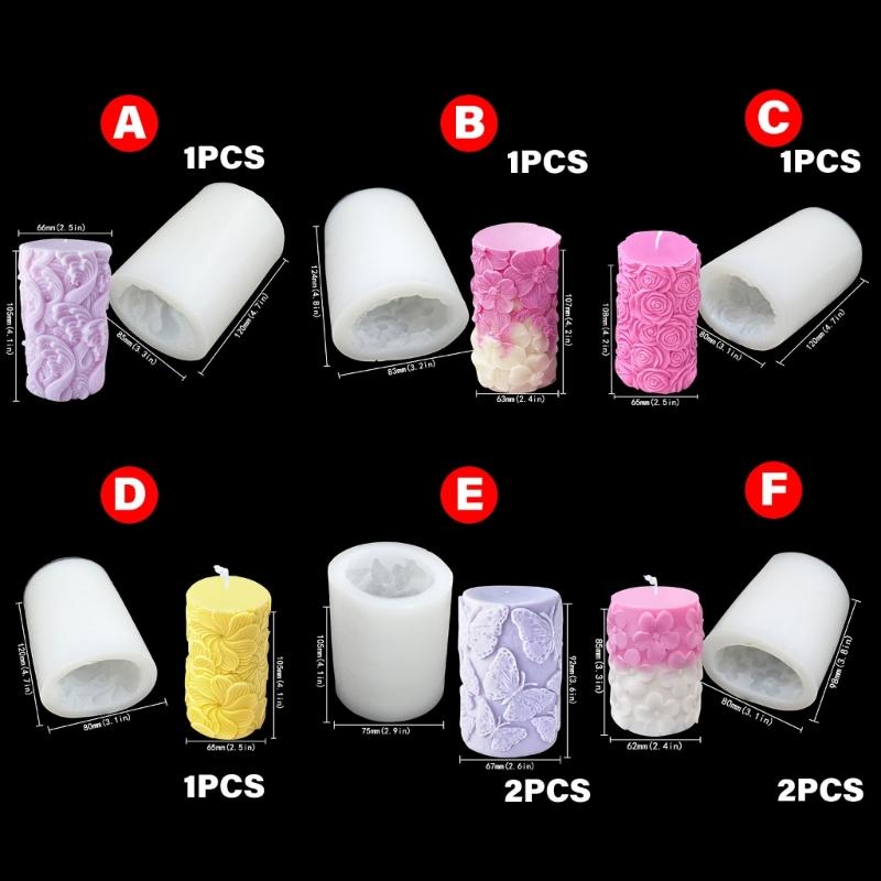Cylinder Shaped Silicone Molds for Candle Soap Home Decoration, Art Craft, Epoxy Resin Project, Plaster Silicone Molds