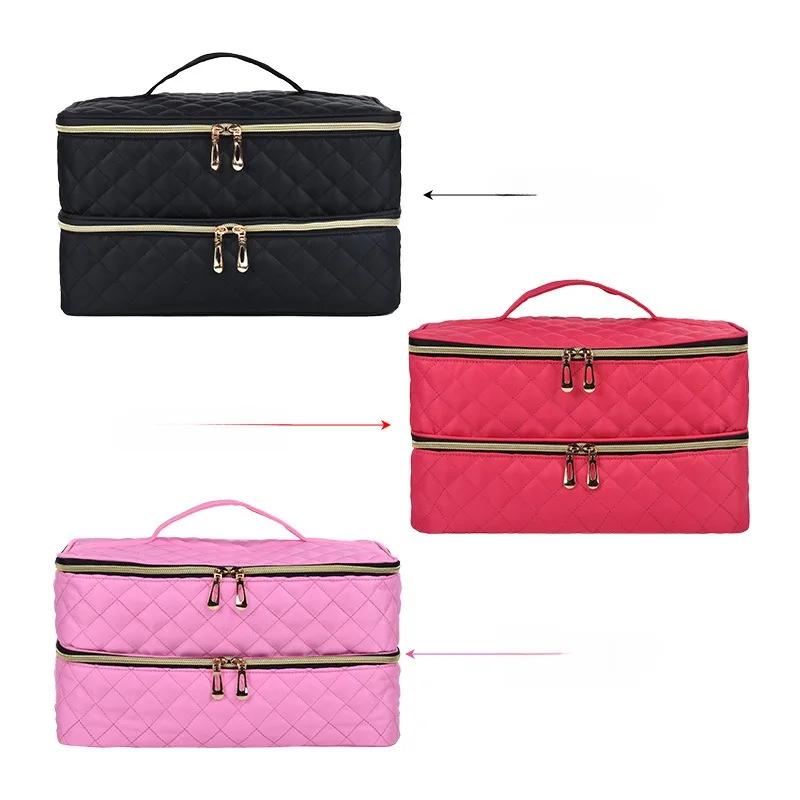 40 Grids Nail Polish Storage Bag Essential Oil Case Portable Cosmetic Large Handbag Organizer with Handle for Travel Nail salon