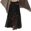 Ladies' Belly Dance Skirt Hanging Coin Skirt Chiffon Big Swing Skirt Performance Dress Shining Stage Performance Dress Shining Half Body Skirt