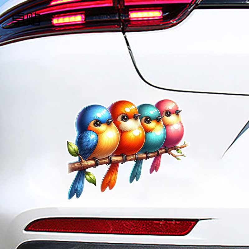 Watercolor Bird Car Sticker Vinyl Decal Waterproof Rear Window Motorcycle Camper Bumper Truck Laptop Decoration TM198