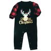 Family Matching Plaid Stitching Plus Size Thermal Long Sleeve Christmas Pajamas Set Cozy Holiday Homewear Parent Child Outfit