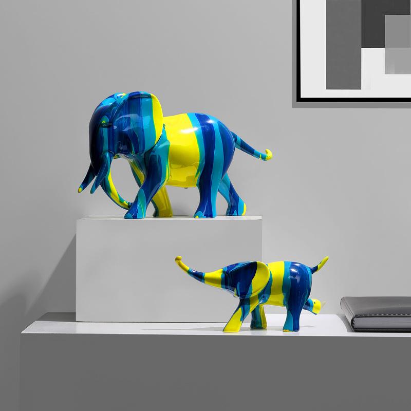 Nordic Art Elephant Ornaments Resin Light Luxury Creative Living Room Wine Cabinet TV Cabinet Entrance Desktop Home Decoration