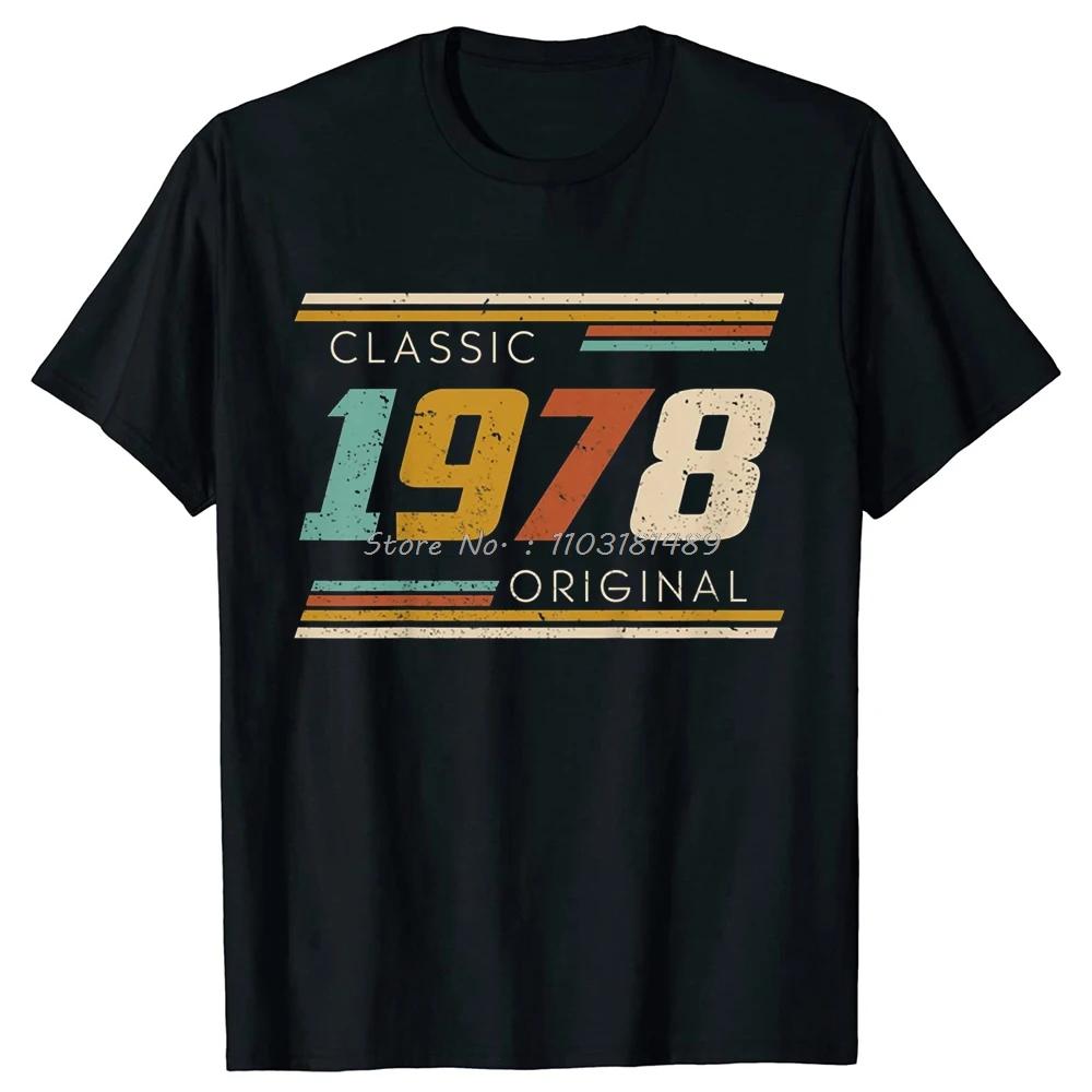 

Новинка Винтаж Сделано в 1978 46-й 46 лет Футболка Уличная одежда Короткий рукав Подарки на день рождения Летний стиль Футболка Мужская одежда XXXXXL чёрный