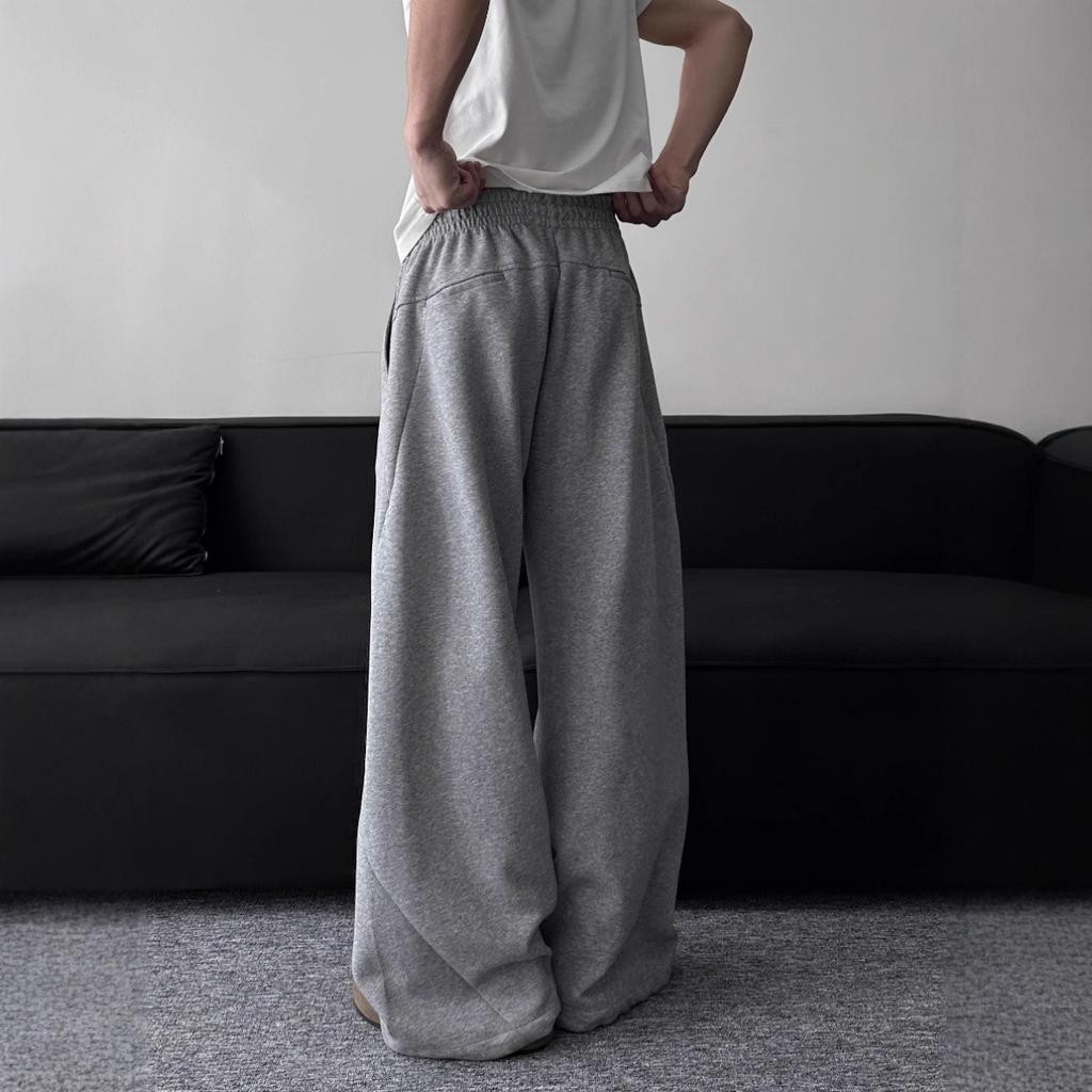 American high street profile scimitar casual pants men's loose wide-leg design sense three-dimensional cutting structure sports sweatpants tide