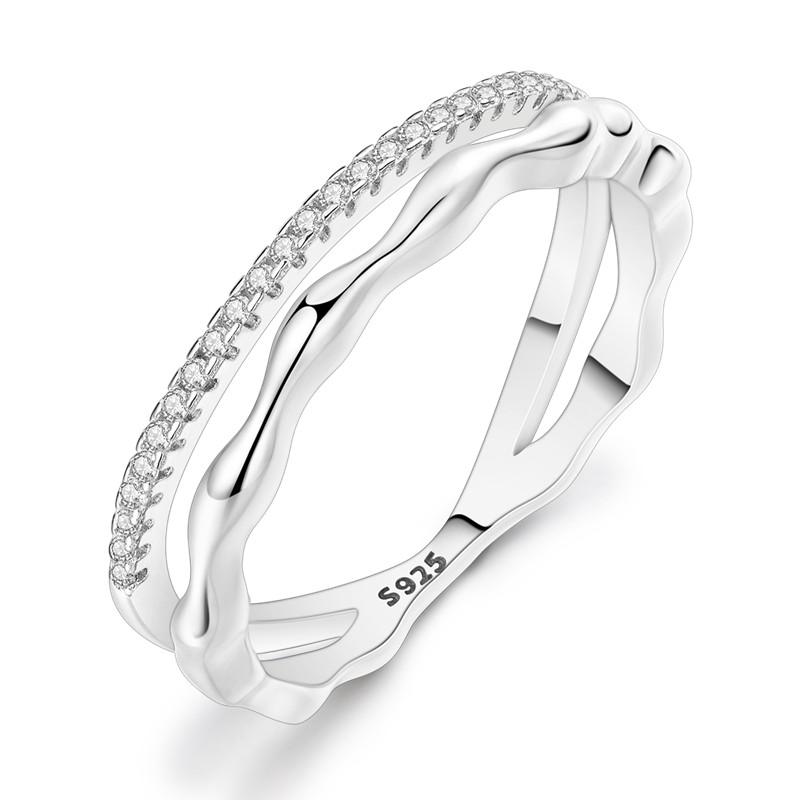 copper Women Rings Sparking Zirconium Ring LOVE Wedding Rings Ideal For Engagement Jewellery Anniversary Gift High Quality