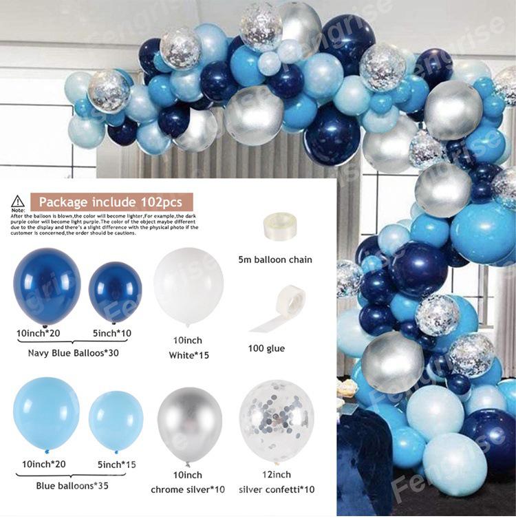 Dark Blue Macaron Latex Balloon Chain for Christmas & Birthday Parties