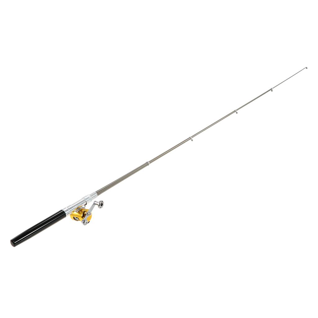 Fishing Rod Reel Combo Kit Set Mini Telescopic Portable Pocket Pen Fishing Rod Pole + Reel Aluminum Alloy Fishing