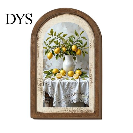 Rustikale Wohnaccessoires Zitronenbogige Wandkunst Dekoration, Pastorale Blumen Holzschild, Nordischer Tulpen-Schild Stil Dekoration für Küche Schlafzimmer Wohnzimmer