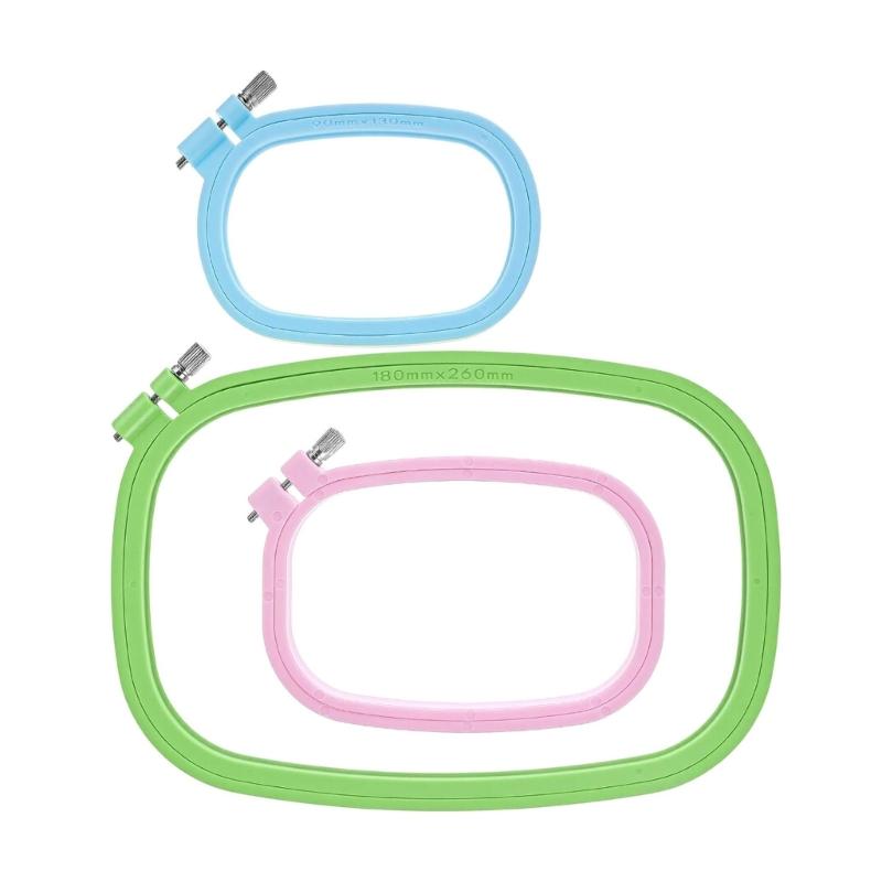 

Pack of 3 Candy Colored ABS Square Embroidery Hoop for Hand Stitching Craft Projects Reusable Hand Embroidery Frame 1