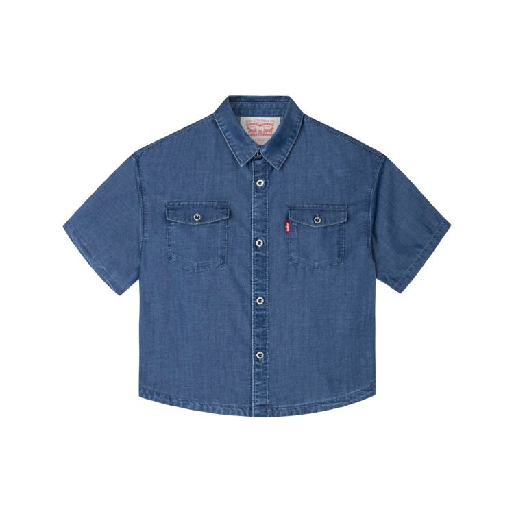 Джинсовая рубашка Levis с коротким рукавом на пуговицах Мужские рубашки LV2422268GS-001 XL