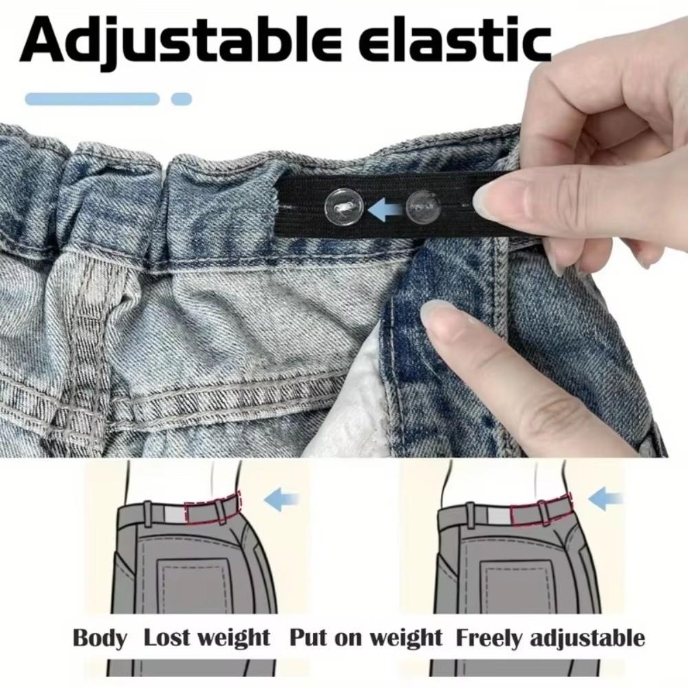 No-Sew Invisible Belt Tightener Set Adjustable Elastic Waist Band Women Men Jean Pant