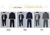 Men's Solid Color Sportswear Set: Stand Collar Cardigan & Long Pants.